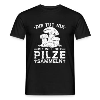 Lustiges Pilz Spruch Pilzsammlerin - Männer T-Shirt - Schwarz - Vorne - AI Model Male 178 light (178cm)