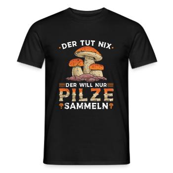 Der Tut Nix Pilze Sammeln - Männer T-Shirt - Schwarz - Vorne - AI Model Male 178 light (178cm)