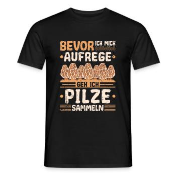 Pilze Sammeln Schwammerl - Männer T-Shirt - Schwarz - Vorne - AI Model Male 178 light (178cm)