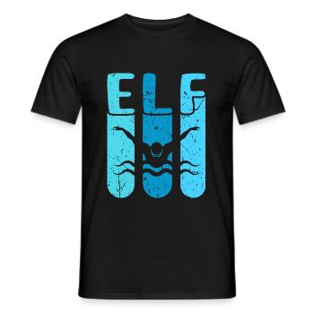 Schwimmen 11 Geburtstag Wasserratte Schwimm - Männer T-Shirt - Schwarz - Vorne - AI Model Male 178 light (178cm)