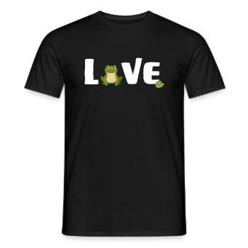 Frösche "frog love" Froschprinz - Männer T-Shirt - Schwarz - Vorne - AI Model Male 178 light (178cm)