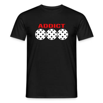 Floorball Unihockey FLOORBALL-addict Floorballer - Männer T-Shirt - Schwarz - Vorne - AI Model Male 178 light (178cm)