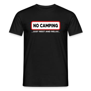 Wildcamping Camper Outdoor "No Camping" - Men's T-Shirt - black - Front - AI Model Male 178 light (178cm)