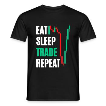 Eat Sleep Trade Repeat - Men's T-Shirt - black - Front - AI Model Male 178 light (178cm)