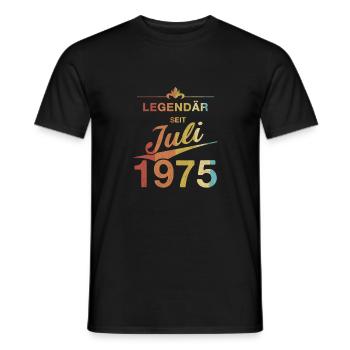 50th Birthday Legendary since July 1975 Volume 75 - Men's T-Shirt - black - Front - AI Model Male 178 light (178cm)
