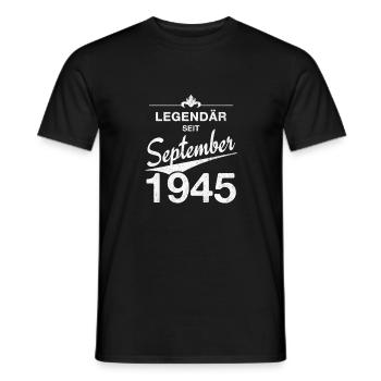 80th birthday Legendary since September 1945 - Men's T-Shirt - black - Front - AI Model Male 178 light (178cm)
