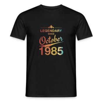 40th Birthday Legendary since October 1985 Vintage - Men's T-Shirt - black - Front - AI Model Male 178 light (178cm)