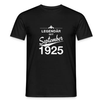 100e anniversaire Légendaire depuis septembre 1925 - T-shirt homme - noir - Devant - AI Model Male 178 light (178cm)