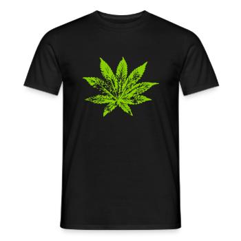 078 cannabisblatt - Männer T-Shirt - Schwarz - Vorne - AI Model Male 178 light (178cm)