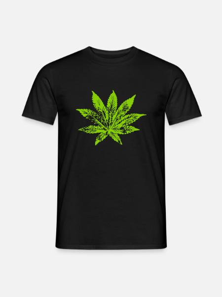 078 cannabisblatt - Männer T-Shirt - Schwarz