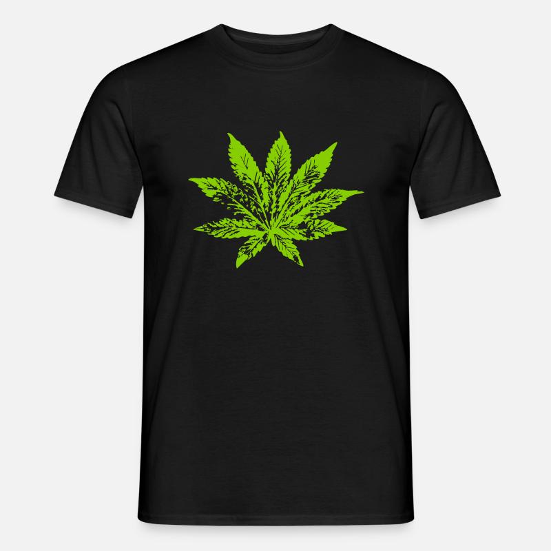078 cannabisblatt - Männer T-Shirt - Schwarz