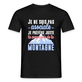 La compagnie de la montagne - T-shirt homme - noir - Devant - AI Model Male 178 light (178cm)