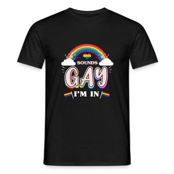Sounds Gay I'm In Gay Pride - Männer T-Shirt - Schwarz - Vorne - AI Model Male 178 light (178cm)