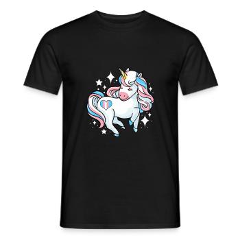 Transgender Einhorn Trans Pride - Männer T-Shirt - Schwarz - Vorne - AI Model Male 178 light (178cm)