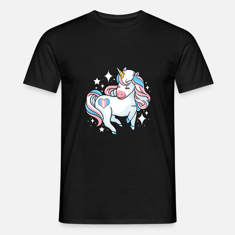 Transgender Einhorn Trans Pride - Männer T-Shirt - Schwarz