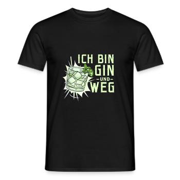 Ich bin Gin und weg - Männer T-Shirt - Schwarz - Vorne - AI Model Male 178 light (178cm)