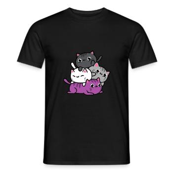 Ace Pride Katzen - Männer T-Shirt - Schwarz - Vorne - AI Model Male 178 light (178cm)