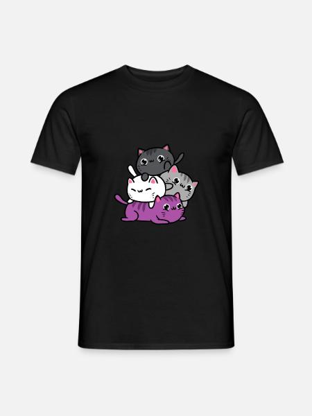 Ace Pride cats - Men's T-Shirt - black