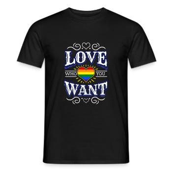 Love Who You Want LGBT Pride - Men's T-Shirt - black - Front - AI Model Male 178 light (178cm)
