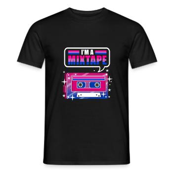 Im A Mixtape Bi Pride - Männer T-Shirt - Schwarz - Vorne - AI Model Male 178 light (178cm)