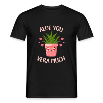 Aloe You Vera Much Plant Lover - Men's T-Shirt - black - Front - AI Model Male 178 light (178cm)