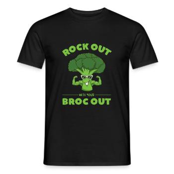 Rock Out avec votre Broc Out Brocoli Fitness - T-shirt homme - noir - Devant - AI Model Male 178 light (178cm)