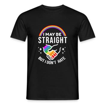Je peux être hétéro mais je ne déteste pas le cadeau LGBT - T-shirt homme - noir - Devant - AI Model Male 178 light (178cm)