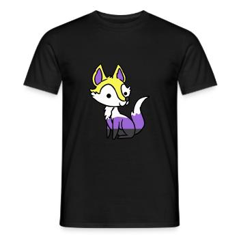 Fierté non binaire Fox non binaire - T-shirt homme - noir - Devant - AI Model Male 178 light (178cm)