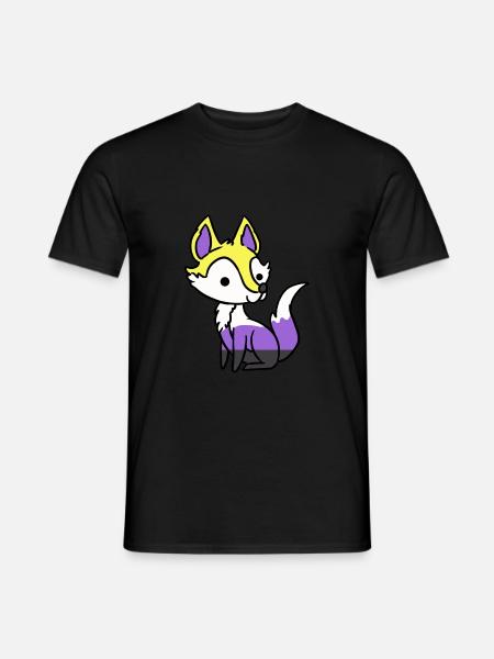 Nonbinärer Fuchs Nonbinary Pride - Männer T-Shirt - Schwarz