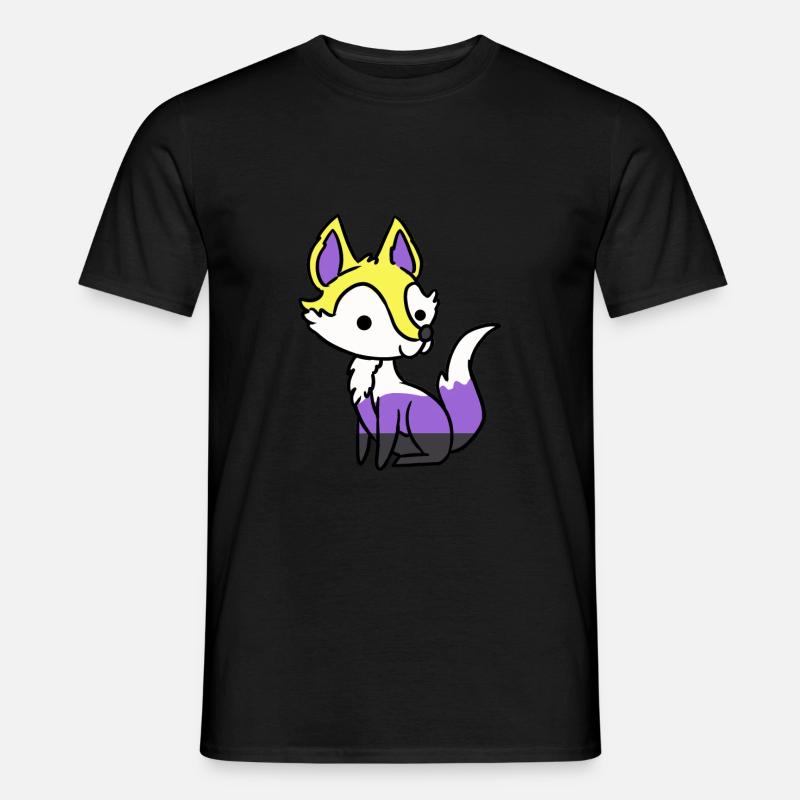 Nonbinärer Fuchs Nonbinary Pride - Männer T-Shirt - Schwarz