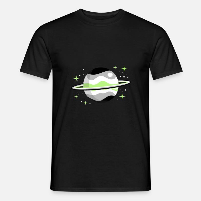 Agender Planet Agender Pride - Männer T-Shirt - Schwarz