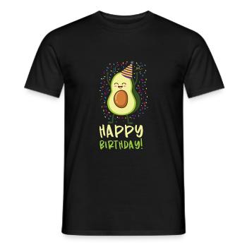Happy Birthday Avocado for Avocado Birthday - Men's T-Shirt - black - Front - AI Model Male 178 light (178cm)