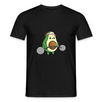Avocado Deadlifts for Fitness Trainers - Men's T-Shirt - black - Front - AI Model Male 178 light (178cm)