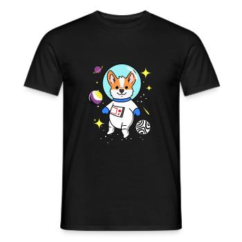Nonbinary corgi in space Nonbinary Pride - Men's T-Shirt - black - Front - AI Model Male 178 light (178cm)