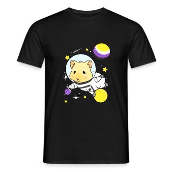 Fierté non binaire de cochon d'Inde non binaire - T-shirt homme - noir - Devant - AI Model Male 178 light (178cm)