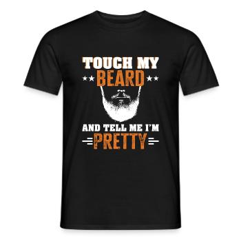 Touch my Beard - Beard Wearer Gift Idea - Men's T-Shirt - black - Front - AI Model Male 178 light (178cm)