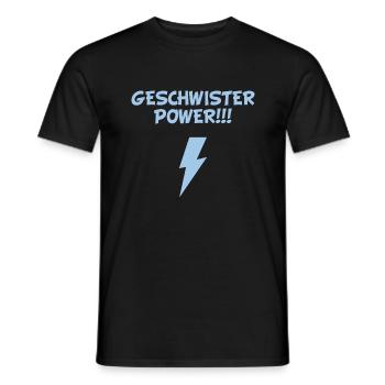 Geschwister Power Blitz Nerdy Superkraft Familie - Männer T-Shirt - Schwarz - Vorne - AI Model Male 178 light (178cm)
