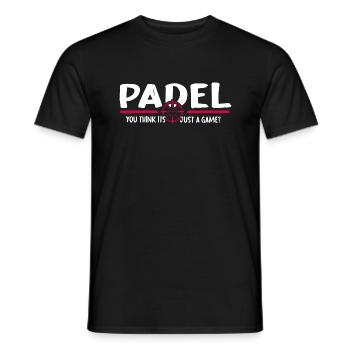 Padel Padel Tennis Pagaie « Padel Game » - T-shirt homme - noir - Devant - AI Model Male 178 light (178cm)