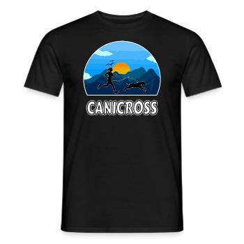 Canicross Natur Laufen Hund Hundesport - Männer T-Shirt - Schwarz - Vorne - AI Model Male 178 light (178cm)