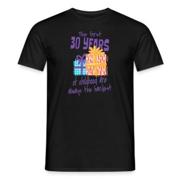 30e anniversaire Les 30 premières années de l’enfance - T-shirt homme - noir - Devant - AI Model Male 178 light (178cm)