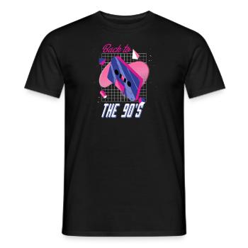 Retro 90s Back To The 90's - Men's T-Shirt - black - Front - AI Model Male 178 light (178cm)