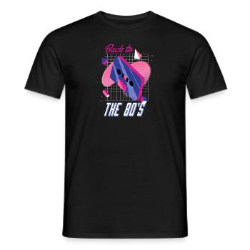 Rétro des années 80 Retour aux années 80 - T-shirt homme - noir - Devant - AI Model Male 178 light (178cm)