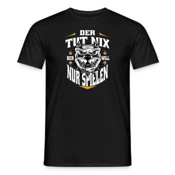 Hundehalter Hunde Der Tut Nix Der Will Nur Spielen - Männer T-Shirt - Schwarz - Vorne - AI Model Male 178 light (178cm)