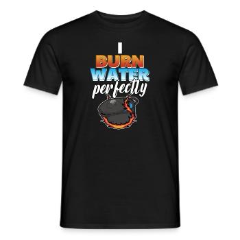 Kochen Humor I Burn Water Perfectly Spruch - Männer T-Shirt - Schwarz - Vorne - AI Model Male 178 light (178cm)