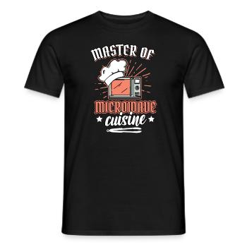 Cooking Humor Master Of Microwave Cuisine Saying - Men's T-Shirt - black - Front - AI Model Male 178 light (178cm)