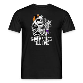 Halloween Skeleton Rock Music Till I Die - T-shirt homme - noir - Devant - AI Model Male 178 light (178cm)