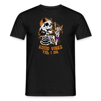 Halloween Skeleton Rock Music Till I Die - T-shirt homme - noir - Devant - AI Model Male 178 light (178cm)