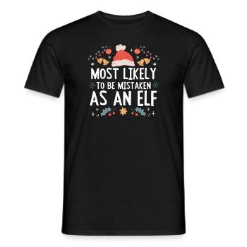 Christmas Most Likely To Be Mistaken As An Elf - Men's T-Shirt - black - Front - AI Model Male 178 light (178cm)