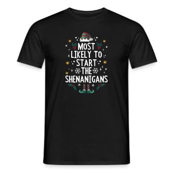 Christmas Saying Funny Witty Humor Xmas - Men's T-Shirt - black - Front - AI Model Male 178 light (178cm)