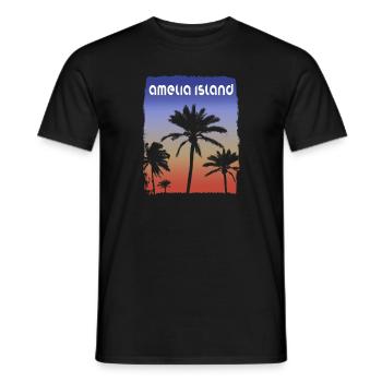 Amelia Island Florida Sunset Vacation Souvenir - Men's T-Shirt - black - Front - AI Model Male 178 light (178cm)